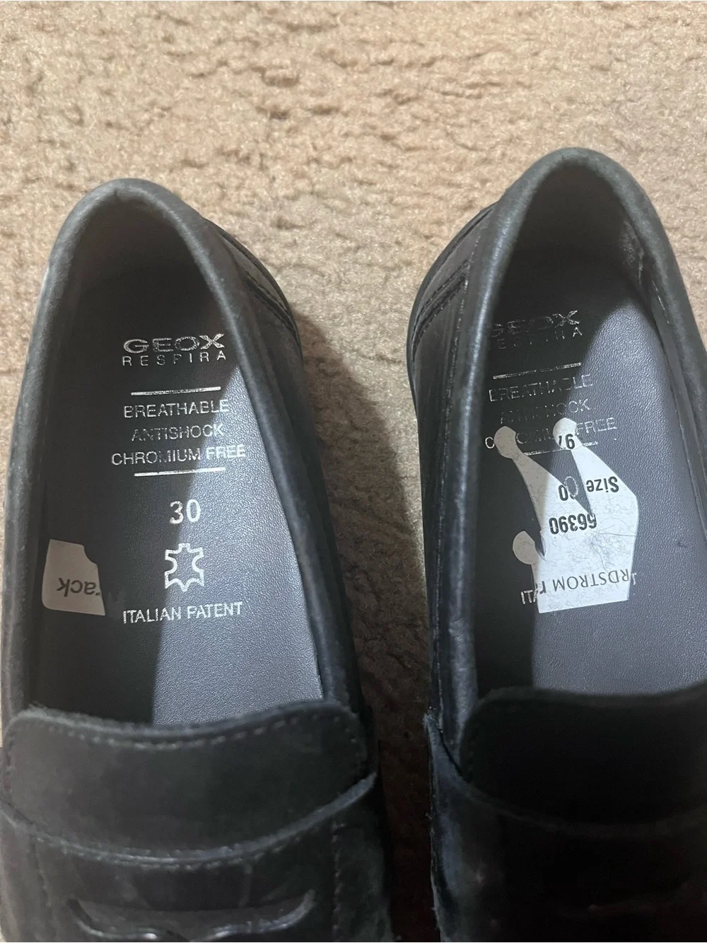 Geox Black Kids Leather Penny Loafers
